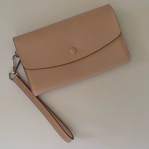 Halogen Pink Dust Leather Wristlet/Wallet